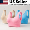 Sport Bras Seamless Wire-Free Light Support Tank Sports Yoga Sleep Bra 3 Pack US