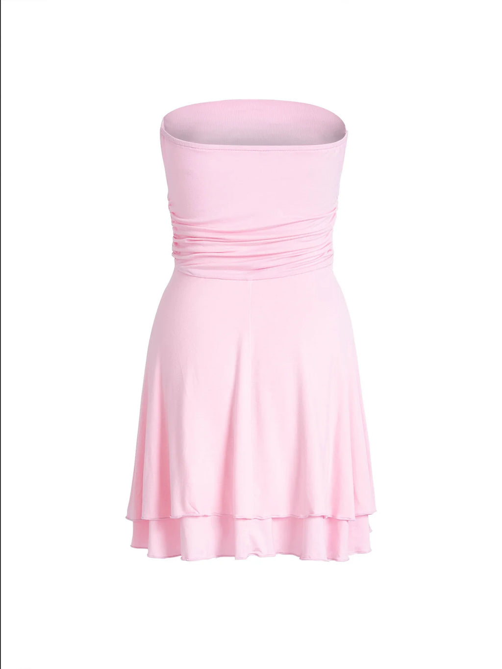 Y2K Tube-Top Short Dress Summer Sexy Pleated Tight Dresses for Womens Clothing